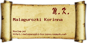Malagurszki Korinna névjegykártya